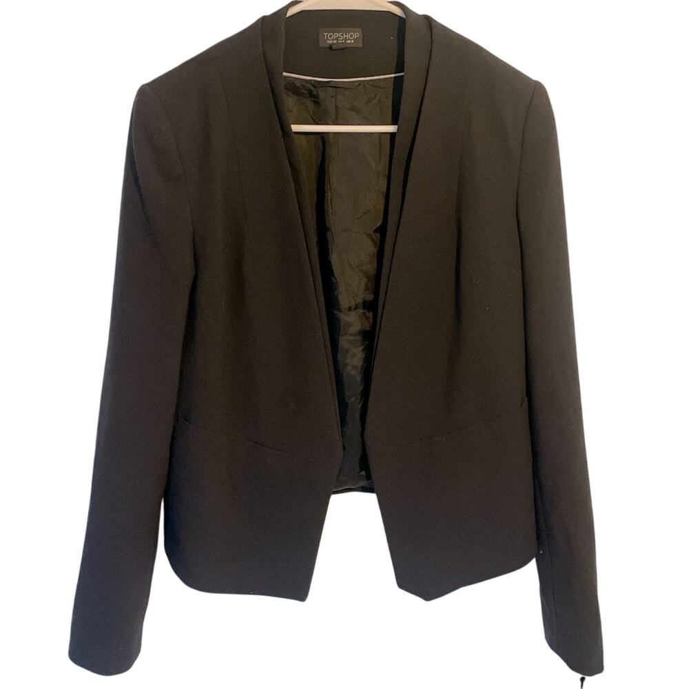 Topshop Black Cropped Blazer (W8)